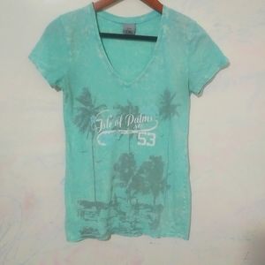 EMI S Isle of Palms SC Aqua Short Sleeve T-Shirt Top